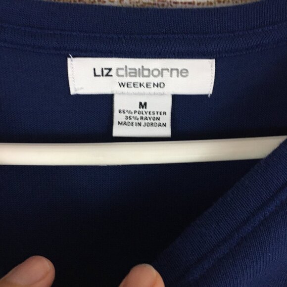 2 Liz Claiborne Weekend Tunic Tops Pink Blue Women's Medium - Picture 7 of 9